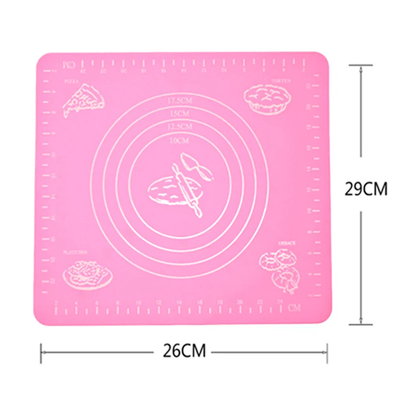 2629 Pink Силиконовый коврик для теста, антипригарный коврик для выпечки со шкалой, раскатка теста, коврик для теста, кондитерский лист, духовка, пищевой вкладыш, инструмент для выпечки - Цвет: 2629 Pink