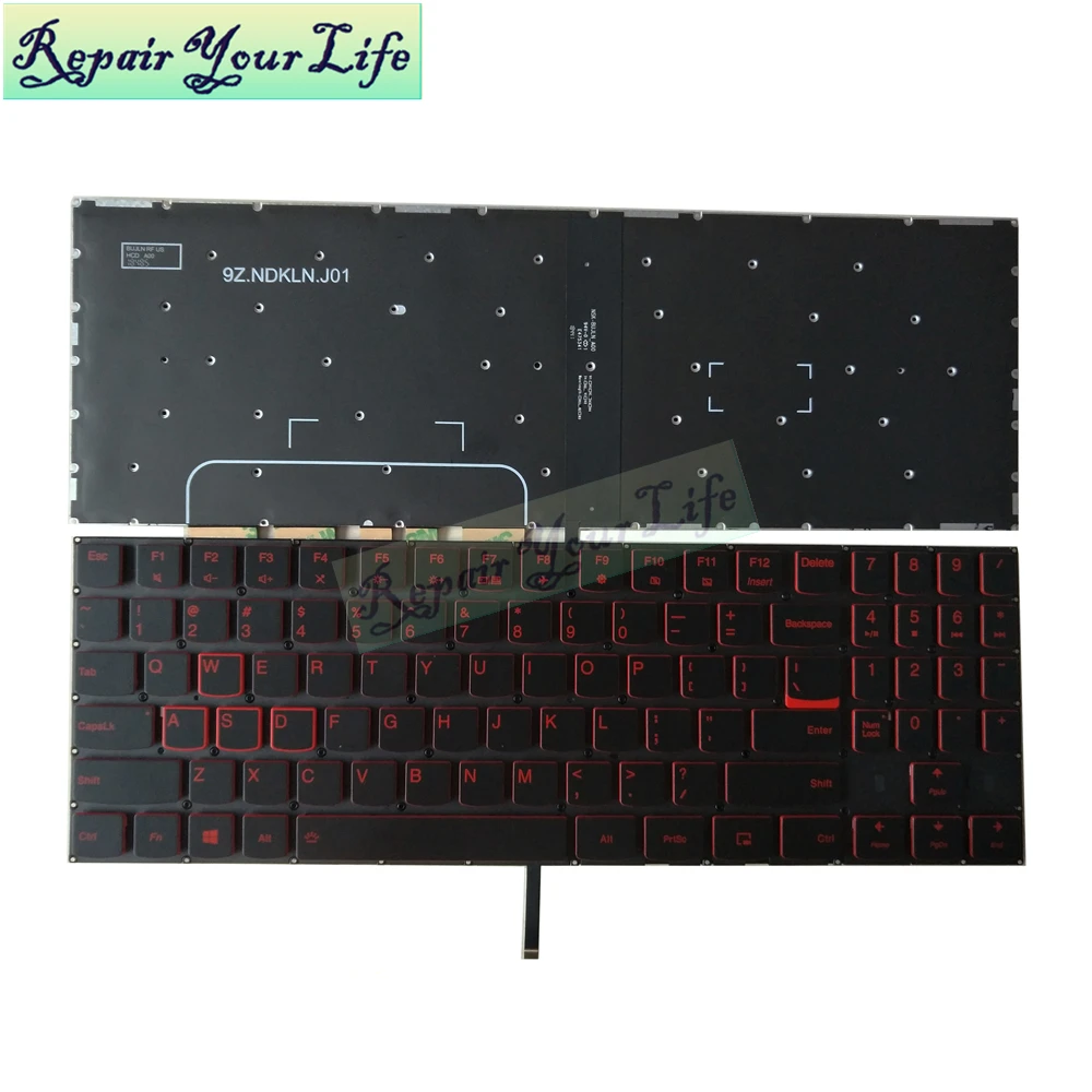 Новая клавиатура для ноутбука с подсветкой Lenovo Y7000 Y7000P американская красными