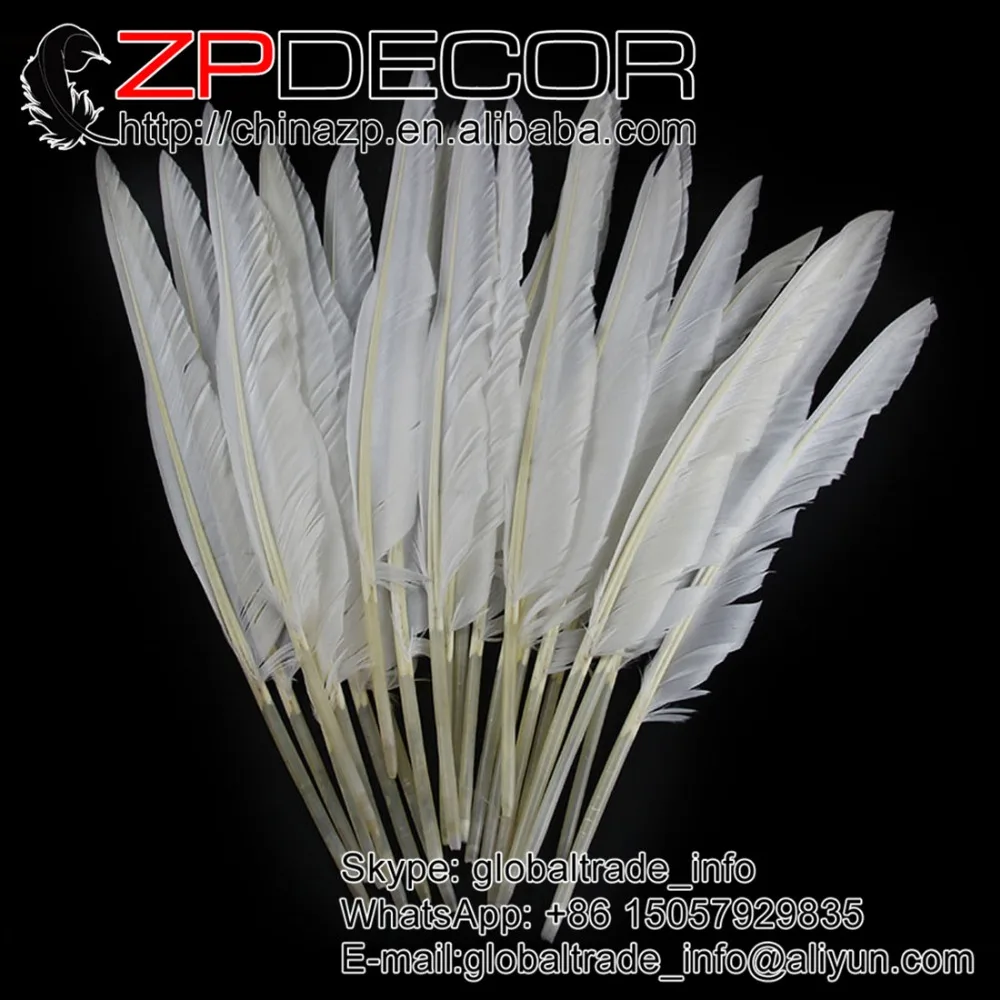 ZPDECOR 50 шт./лот 25-30 см (10-12 дюймов) ручной выбор натурального белого гусиного пера