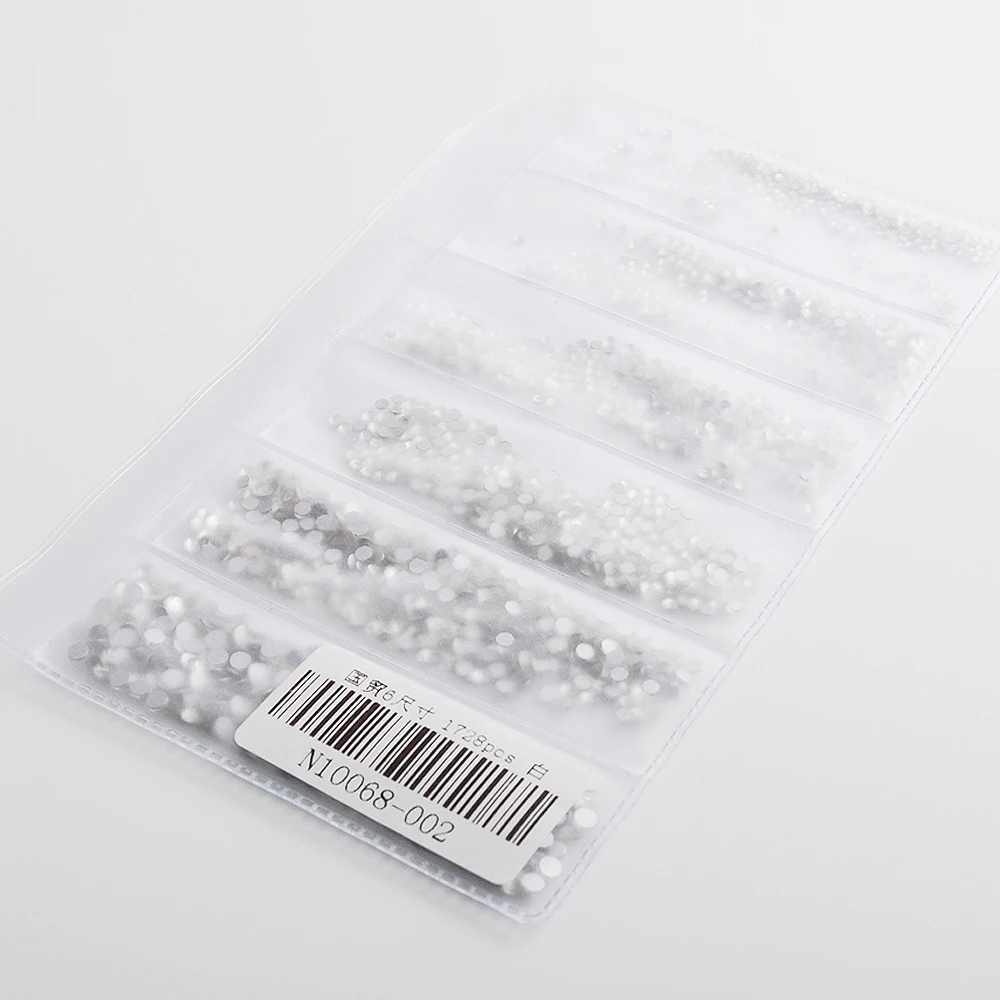 

SS3-SS10 Mini Sizes Clear Crystal 1728pcs Nail Rhinestones Nail Art Crystal Glass Gems For Nails 3D Nail Art Decoration