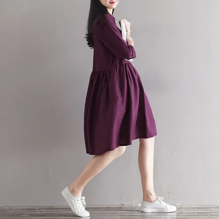 Платье Mferlier женское зимнее фиолетовое с длинным рукавом|winter dress|purple dresssweetheart dress |