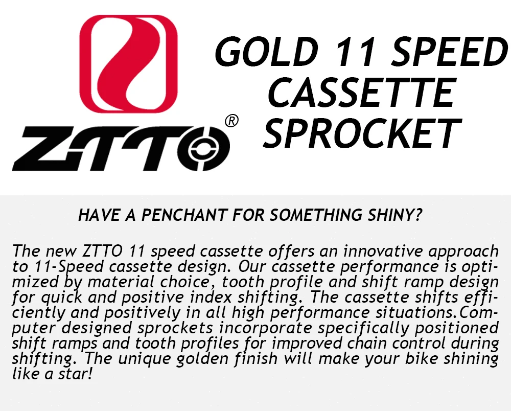 ZTTO 11 speed 11-42T кассета 11s Золотой MTB горный велосипед 11 свободного хода на запчасти XT M8000 SLX M7000 M9000 k7 NX GX
