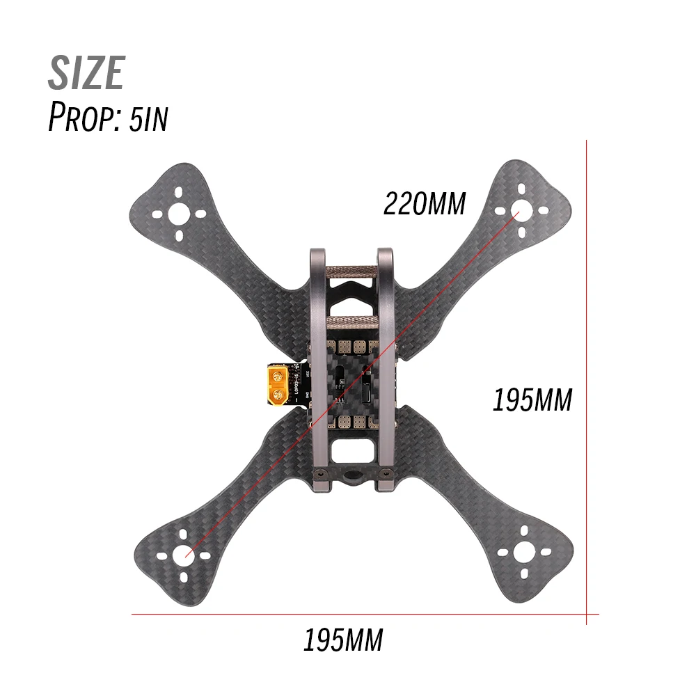 LX4 ONE Leopard 195 мм X-Type 4in 220 5in углеродное волокно FPV Racing Drone Quadcopter Frame Kit с