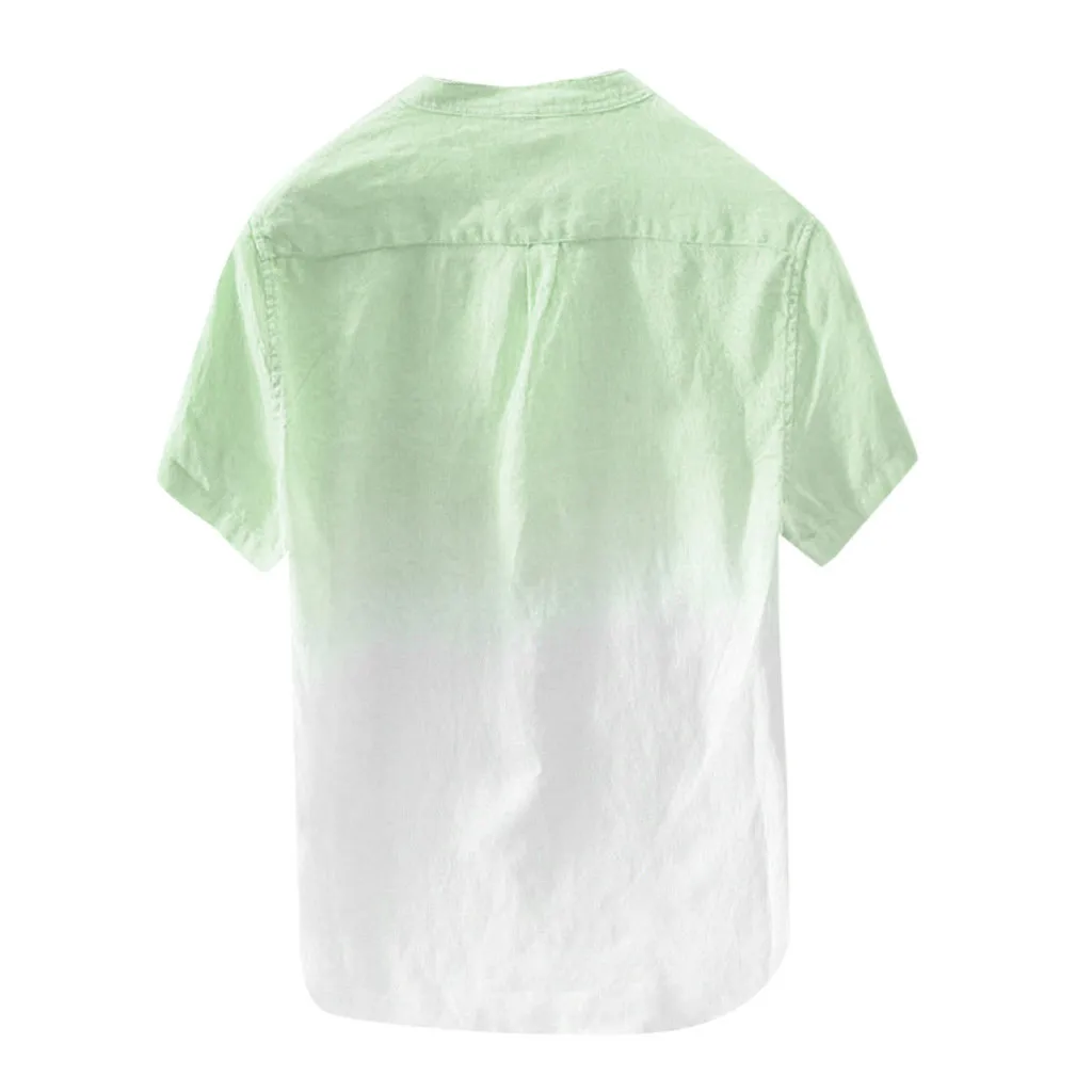 Camisa masculina летняя мужская крутая и тонкая дышащая рубашка с воротником, окрашенная, градиентная, хлопковая рубашка camisas masculina