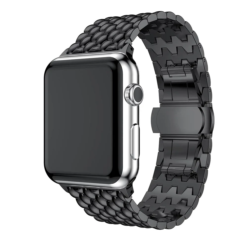 Металлический ремешок для часов в деловом стиле для Apple watch, ремешок 40 мм, 44 мм, 38 мм, 42 мм, iWatch, серия 1, 2, 3, 4, браслет из нержавеющей стали