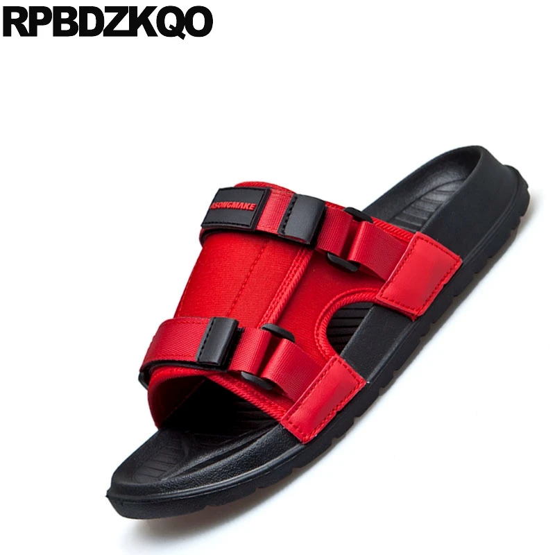 Size 46 Large Italian Slippers Plus Mens Mesh Shoes Slides 2021 Open Toe Big Red Black Designer Outdoor Sandals Beach Summer | Обувь