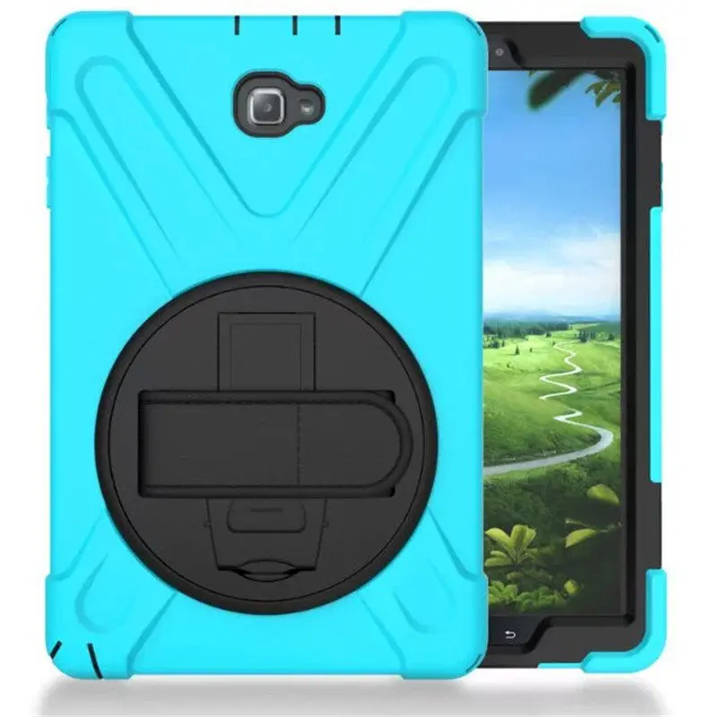 Light Blue Сверхпрочный чехол Amor для samsung Galaxy Tab A 6, A6, 10,1, P580, P585, S-Pen, чехол для планшета, силиконовый+ PC, задняя крышка, чехол с подставкой - Цвет: Light Blue