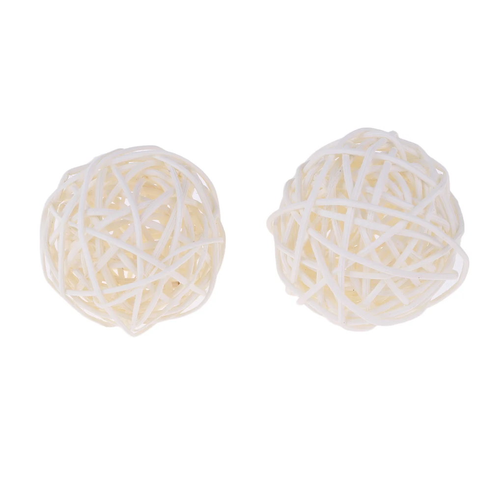 30Pcs Natural Rattan Vine Ball Christmas Tree Embellishments Wicker Rattan Ball 5cm for DIY Crafts Garniture Home Wall Ornament