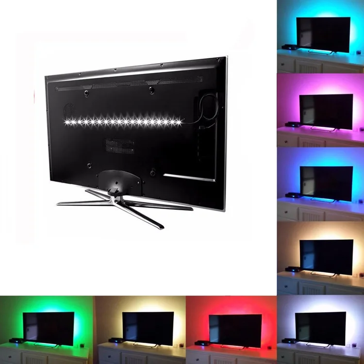 Magnetic USB RGB LED 5050 Strip Light Led Tape 1m Remote Control Waterproof Decor Lamp for Computer TV Background | Освещение