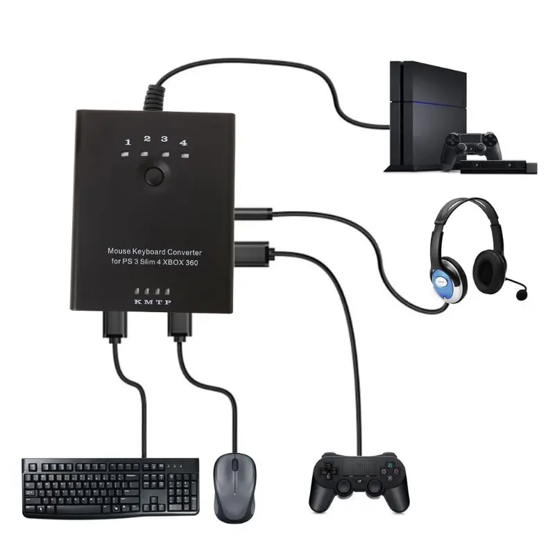 Адаптер конвертера клавиатуры мыши для PS3 / PS4 XBox 360 One Xbox one S без задержек совместим