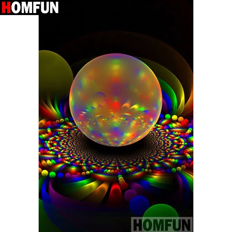 Алмазная живопись HOMFUN цветной стеклянный шар алмазная вышивка с полными