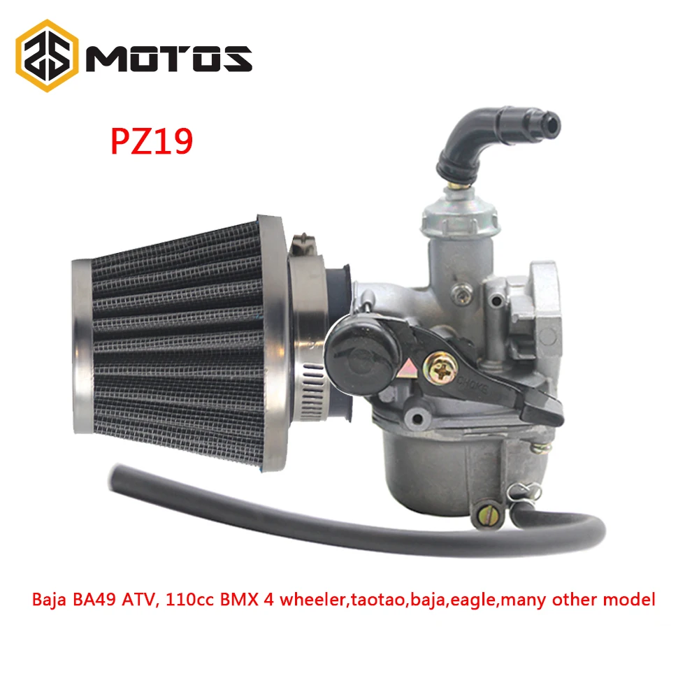 Карбюратор ZS MOTOS PZ19 с воздушным фильтром трос для 50cc 70cc 90cc 110cc 125cc китайский