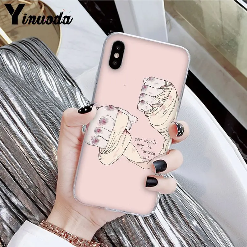 Yinuoda мультфильм Боксерские перчатки для девочек новое поступление Прозрачный чехол для iPhone X XS MAX 6 6S 7 7plus 8 8Plus 5 5S XR