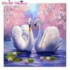 Современная Художественная живопись сделай сам, алмазная живопись, кабошон из смолы, целые квадратные Лебедь вышитые алмазами, украшение для дома, рукоделие