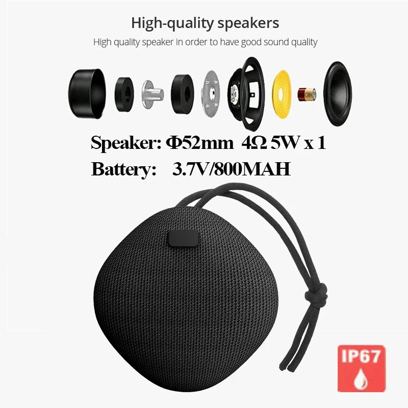 Bluetooth-Колонка X3C 5 Вт Портативная колонка с супербасами сабвуфер звуковая панель
