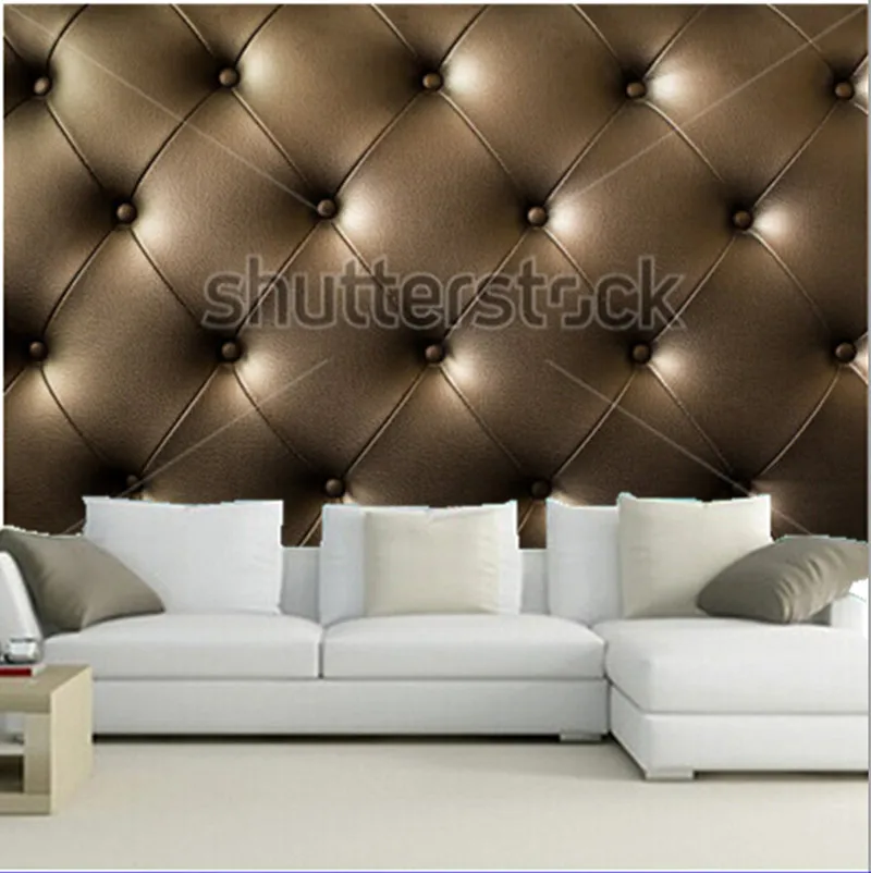 Кастомные 3D фрески на стену из богатой коричневой декоративной кожаной бумаги для обоев для гостиной, диванной зоны и спальни.