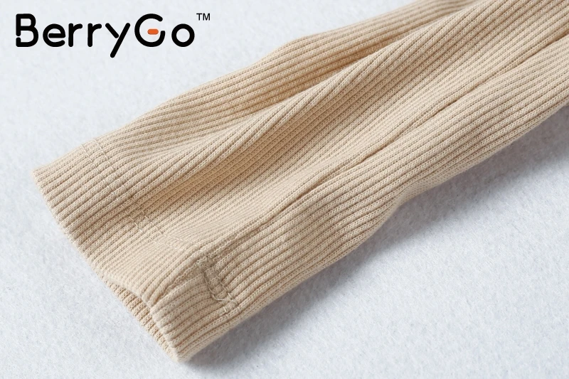 BerryGo с открытыми плечами облегающие сексуальные свитера с длинным рукавом, женский свитер на пуговицах, весна-осень, черный женский джемпер для девушек