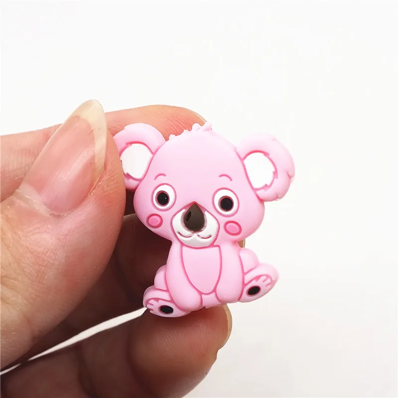 Chengkai 10 шт Силиконовые Прорезыватели для зубов DIY Единорог звезда Пингвин цветок коала Фламинго Детские Прорезыватели для зубов сенсорные ювелирные изделия Мультяшные бусины