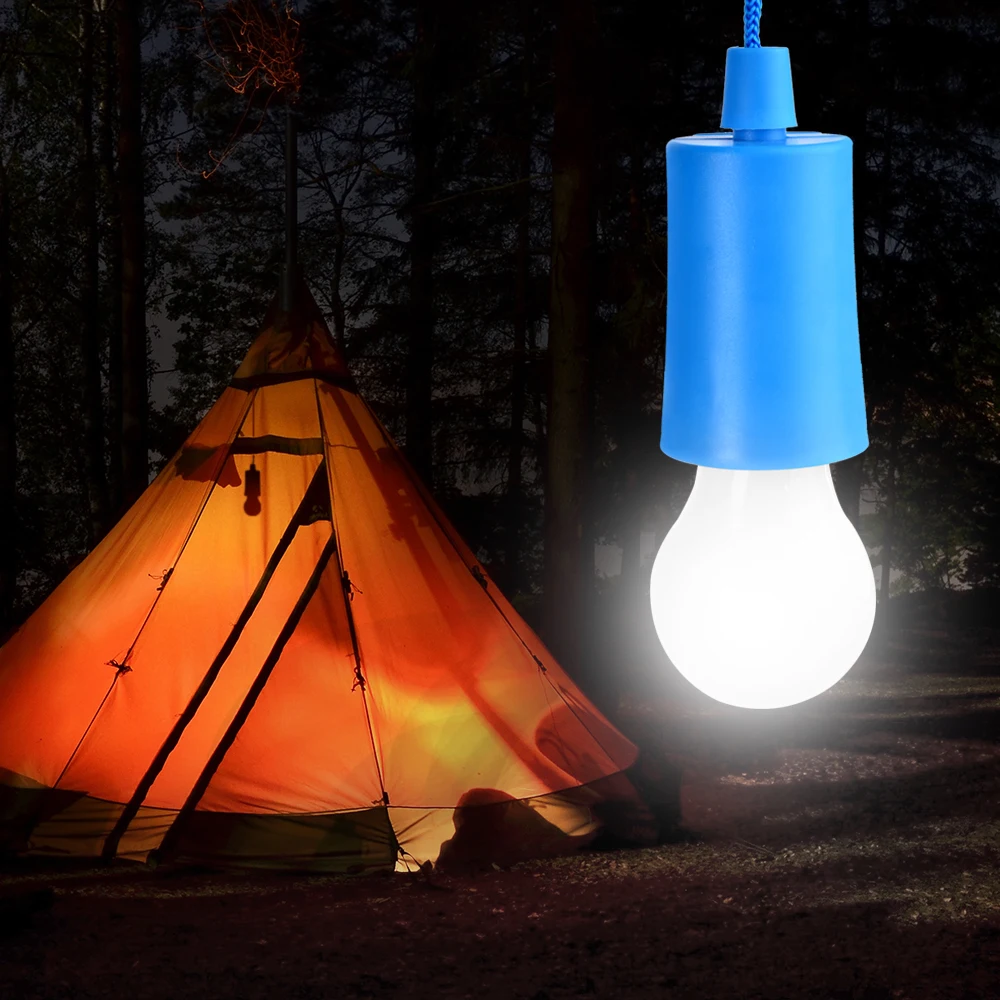 Новый портативный Натяжной шнур лампочка наружная подвесная Ночная лампа PullCord