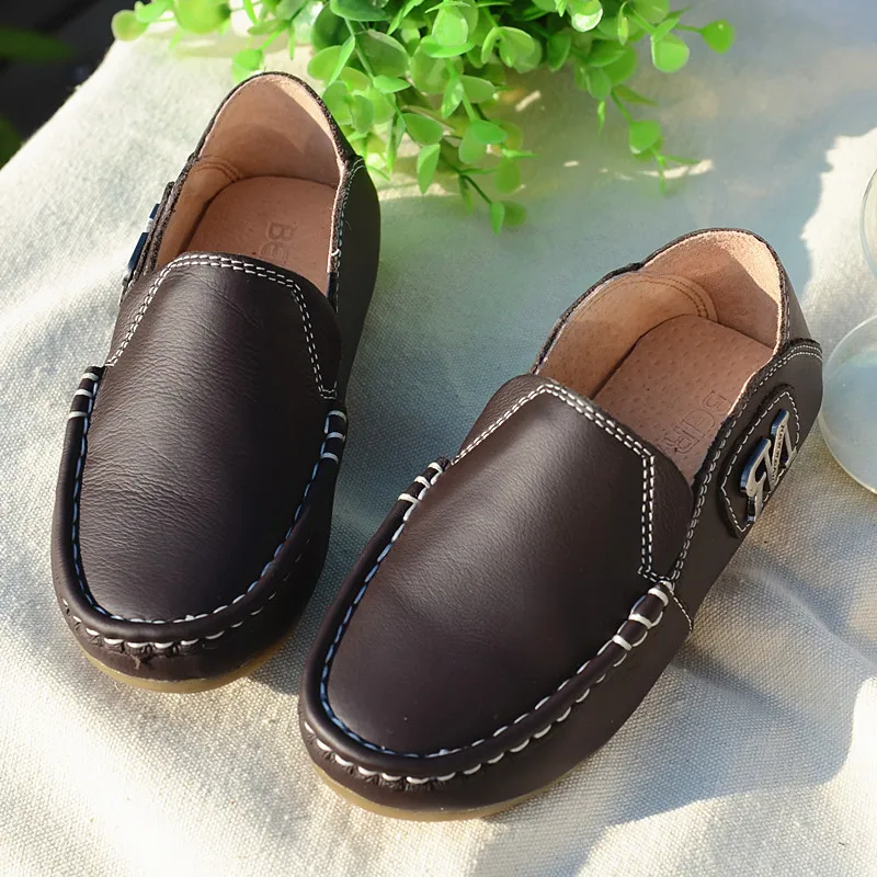 Детская обувь кожаные кроссовки на плоской подошве для мальчиков 2019 | Мать и