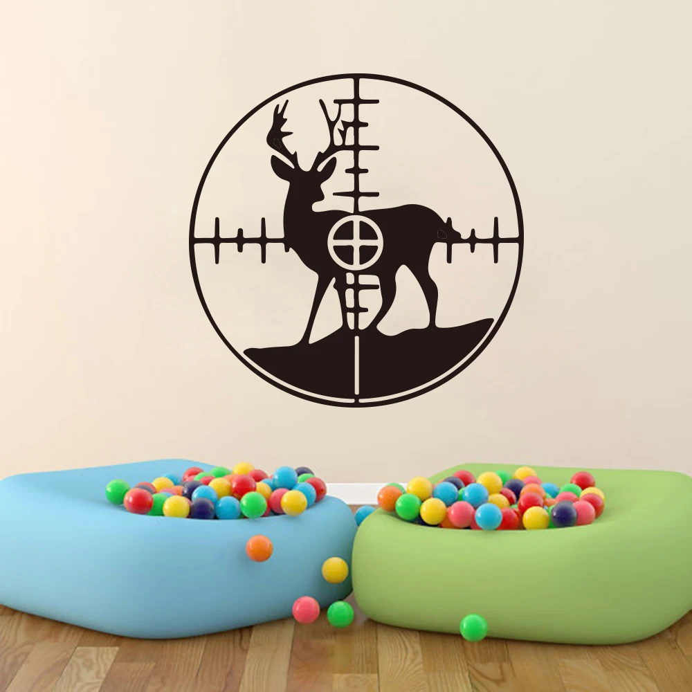 Deer In Crosshairs Die Wall Sticker Bedroom Living Room Animal Forest Jungle Hunt Hunter Decal Children Vinyl | Дом и сад