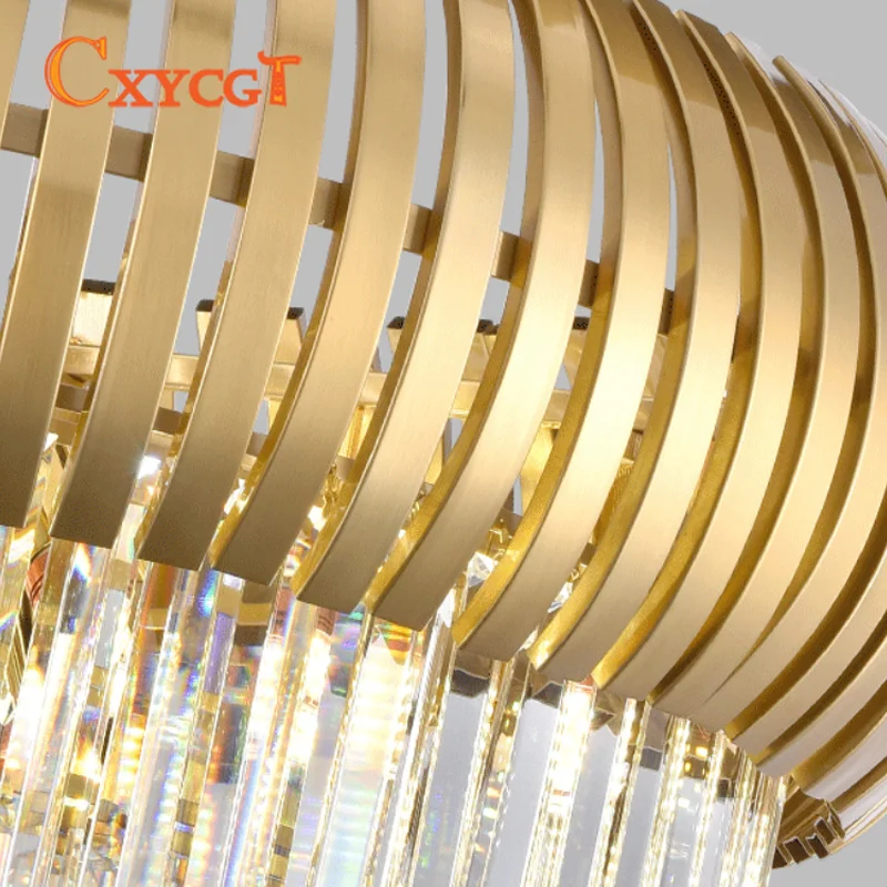 Дизайн, Современная хрустальная люстра, креативная столовая, роскошная Подвесная лампа, Золотой светодиодный светильник, люстры