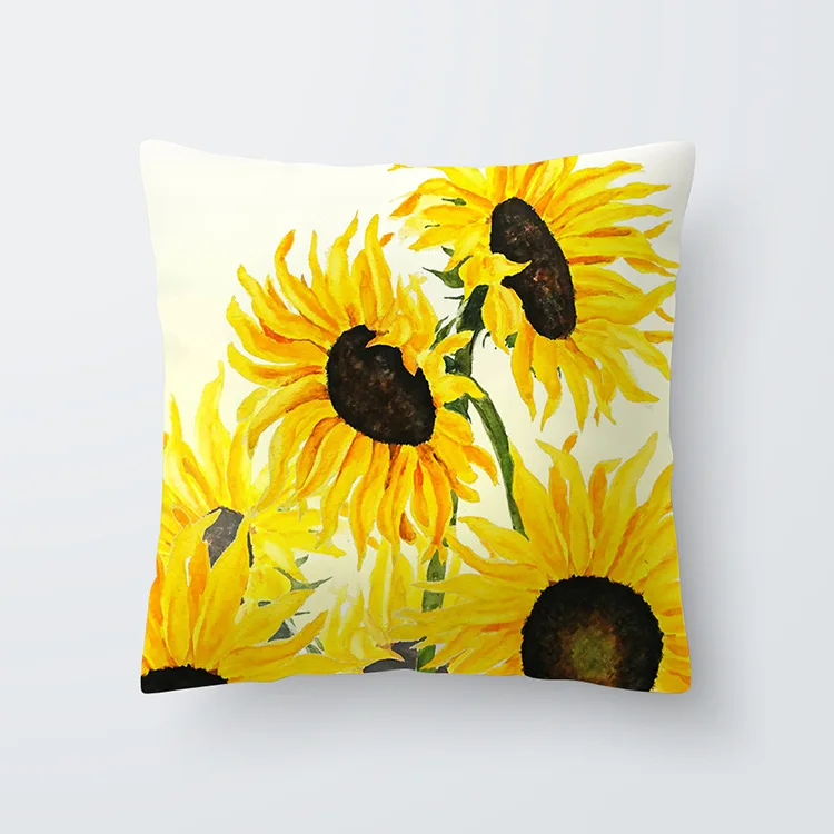 Yellow pillowcse 13 Летние лист ананаса Цветочный принт чехлы на заказ в виде геометрических фигур желтый черепа пледы Декоративная Наволочка размером 45*45, домашний декор - Цвет: Yellow pillowcse 13