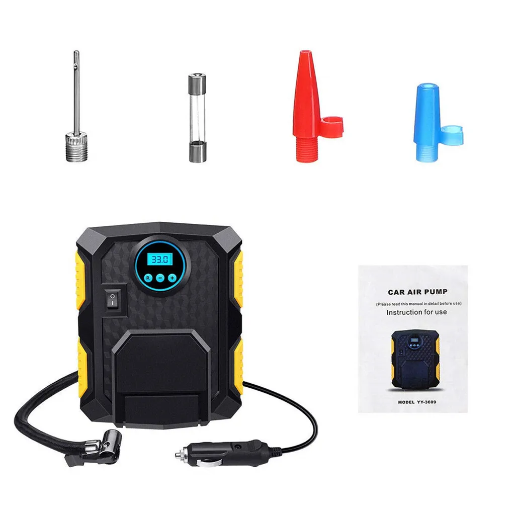 Цифровой насос для шин DC 12 В автомобильный портативный воздушный компрессор 150 PSI