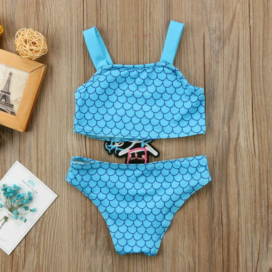 Комплект бикини из одного предмета модный детский купальный костюм Русалочки
