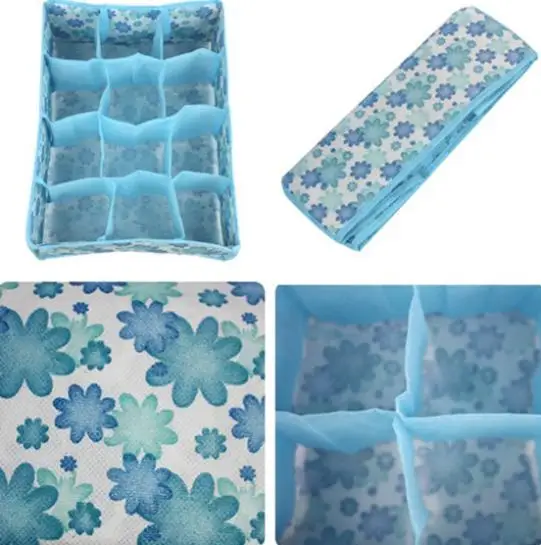 2016 Factory direct sales HOT 31*23*11CM Non-Woven Fabric Hot Sale Folding 12 Grid Storage Box for Bra Underwear Socks | Дом и сад