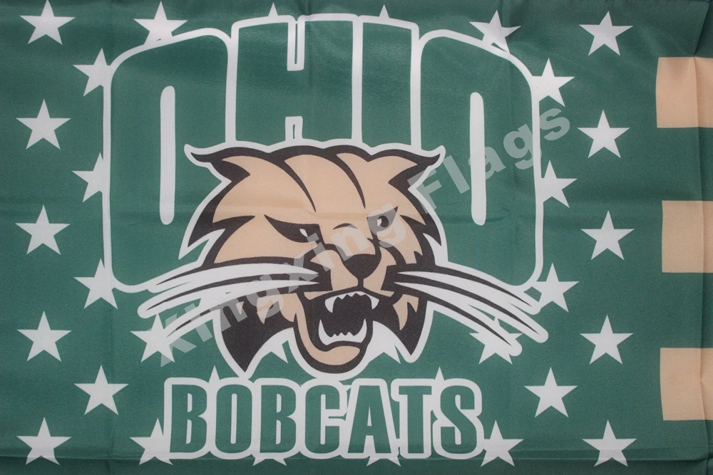 Огайо Bobcats Национальный флаг 3ft X 5ft полиэстеровый баннер Летающий Размер № 4 90*150