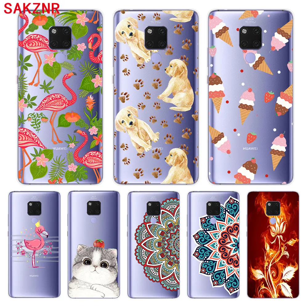 Для huawei mate 20 X Чехол для прозрачные с рисунком мягкий силиконовый чехол телефона |