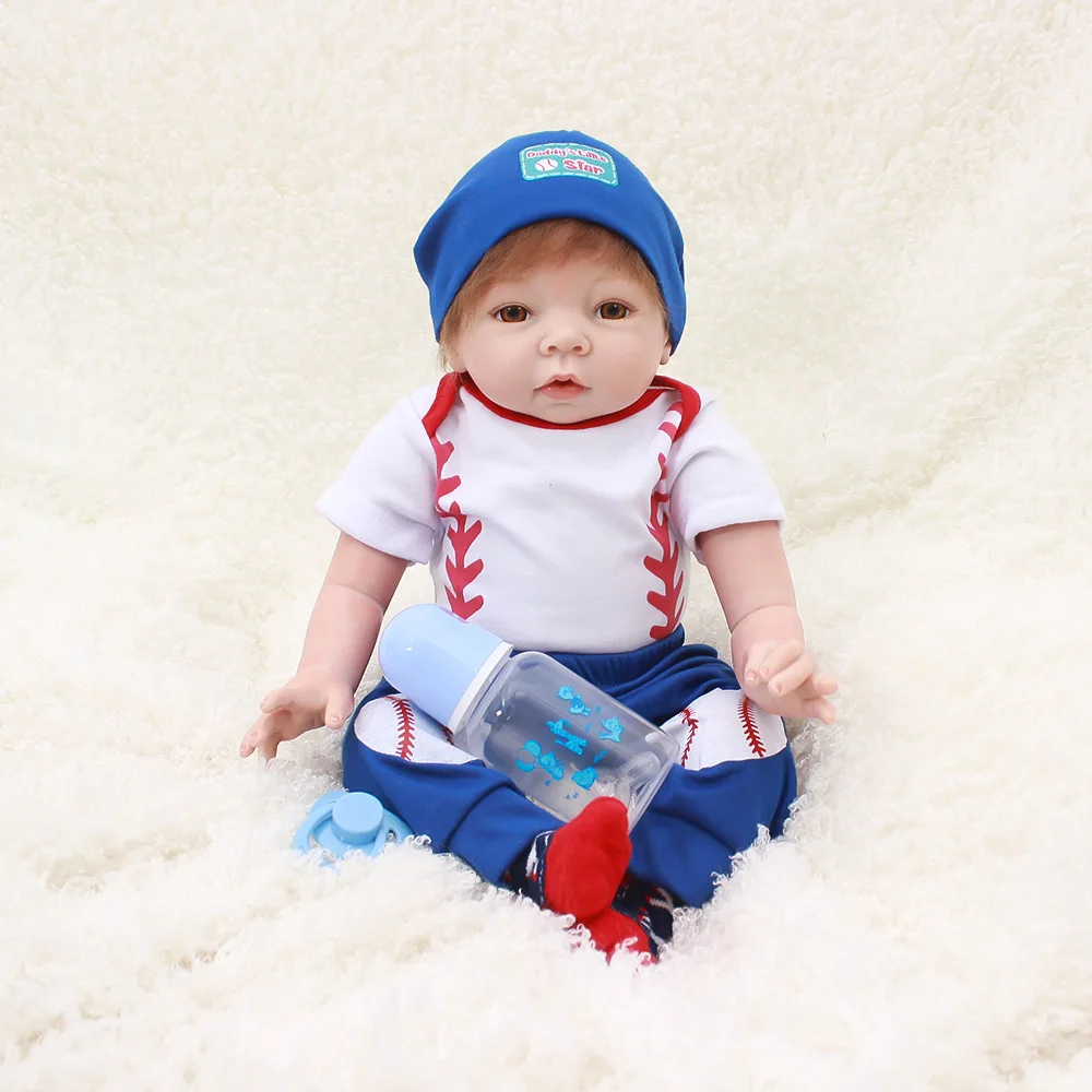 Силиконовые куклы новорожденные для мальчиков подарок ребенка 22 дюйма 55