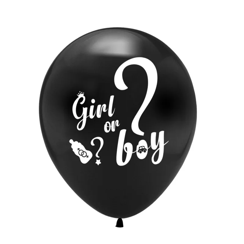 Girl Or Boy black 5 шт. конфетти воздушные шары 12 дюймов Латекс Прозрачный День Рождения Надувные Воздушные шары 18 21 30 40 50 юбилей Свадебные украшения - Цвет: Girl Or Boy black
