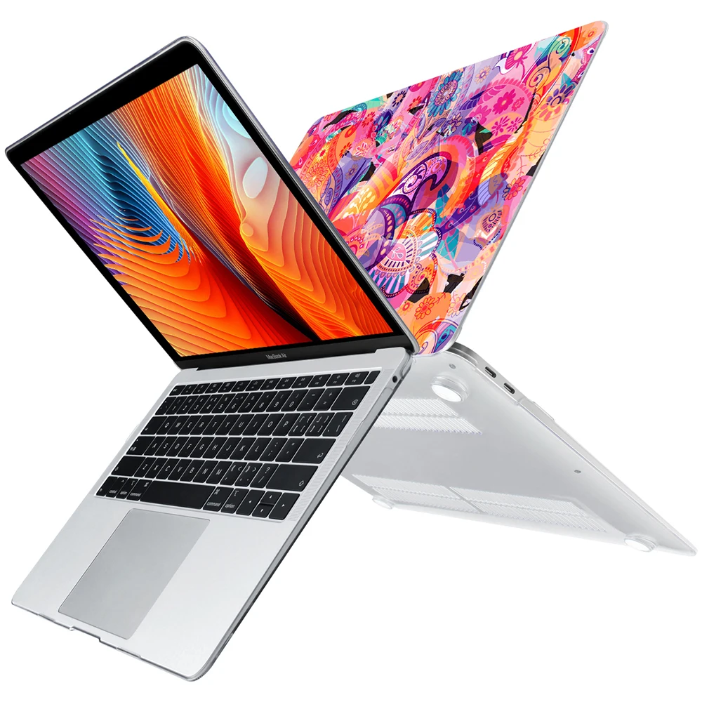 Прозрачный жесткий чехол для Apple MacBook Pro 13 дюймов и Air retina 11 12 с узором пейсли 15 2016 2017