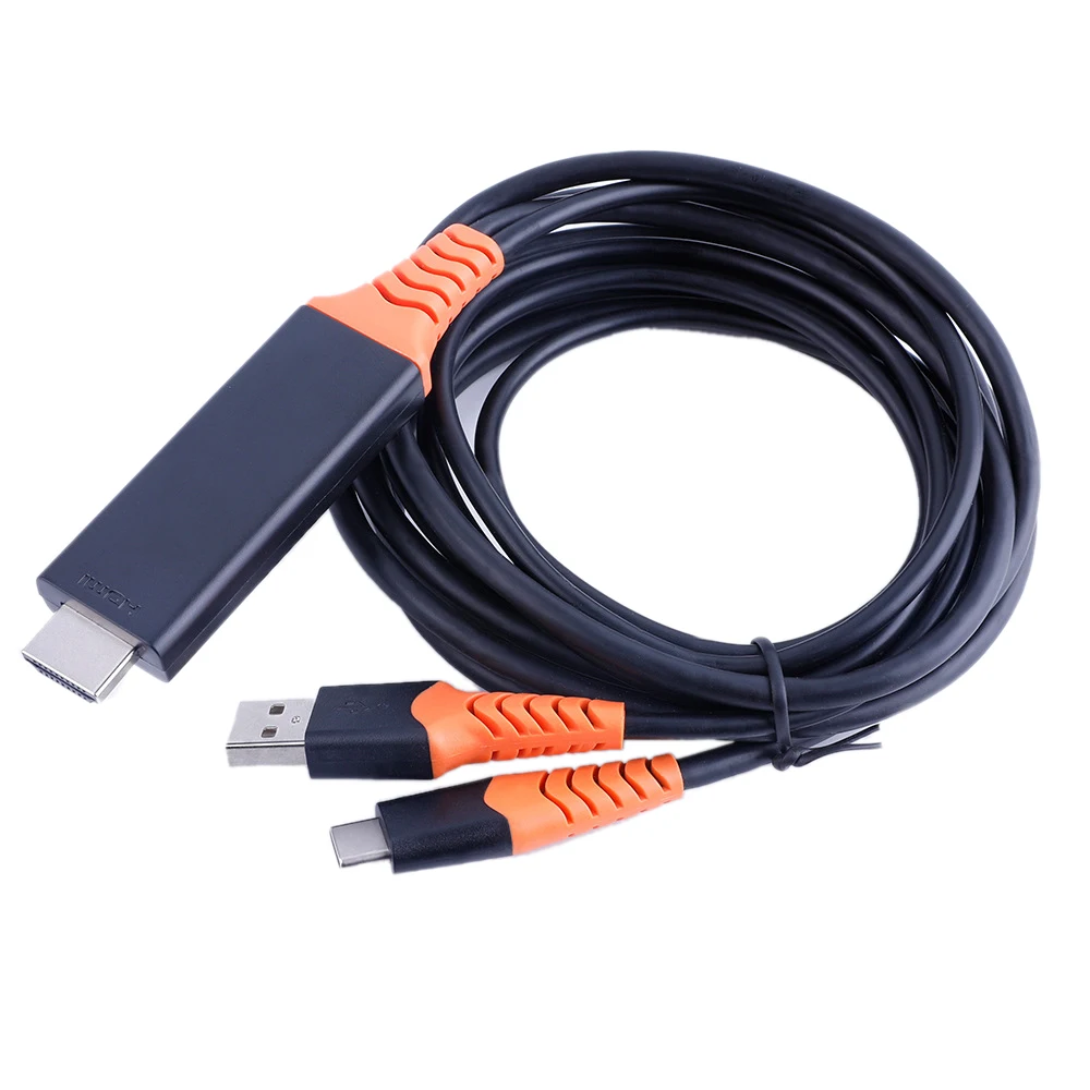 2 м/USB кабель питания для GalaxyS8/9 адаптер с type c на HDMI USB источником 4K мобильный