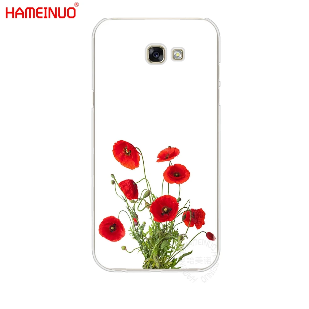 HAMEINUO чехол для сотового телефона с красным рисунком мака и цветов Samsung Galaxy A3 A310 A5
