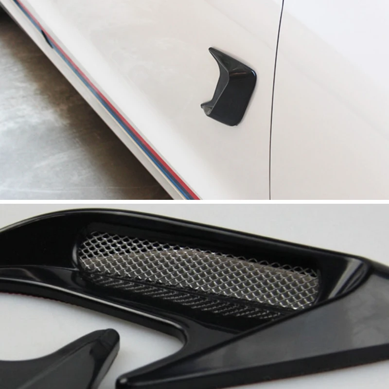 

OVERE 1PC Car Hood Side Vents Stickers Shark Gills Styling For Seat Leon Ibiza Skoda Rapid Fabia Octavia Yeti Audi A3 A4 B8 B6