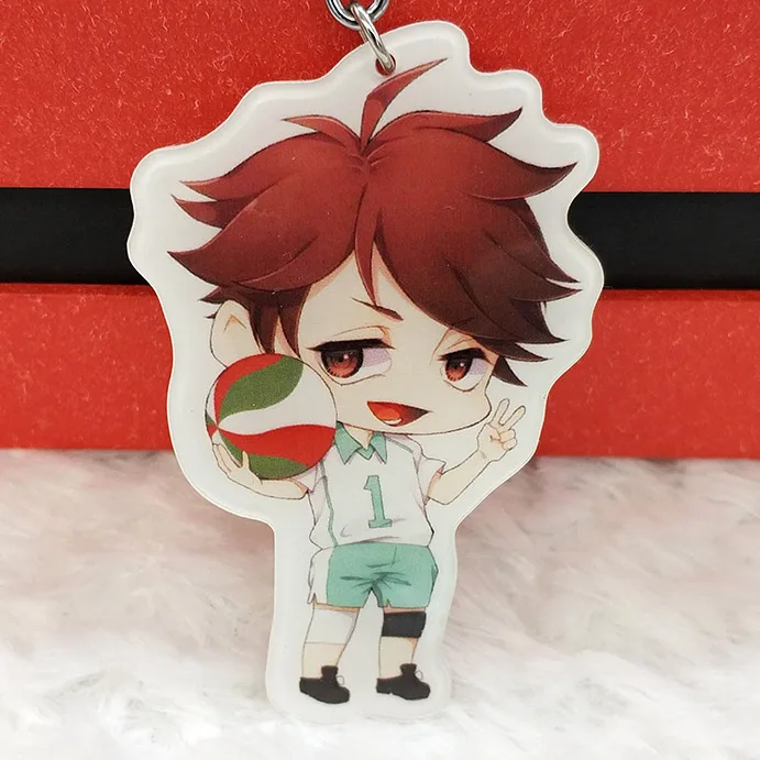 D Любовь спасибо Haikyuu Shouyou Hinata Kageyama Tobio Tooru Yuu Oikawa брелок кольцо подвеска игрушка подарок аниме японские комиксы - Color: D