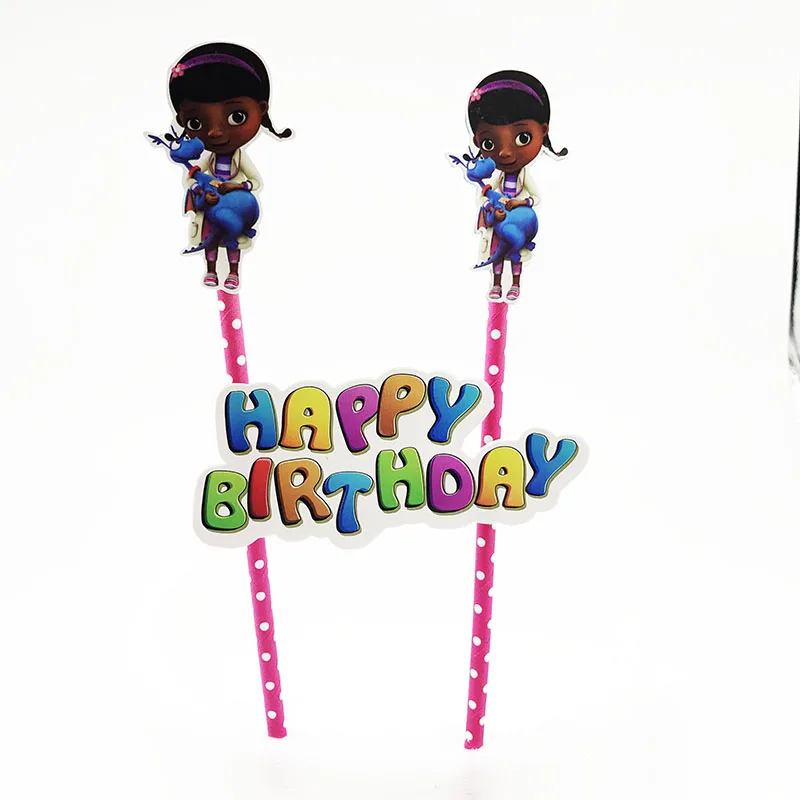 1 компл./лот Дотти MCSTUFFINS тема флажок для торта на день рождения детей вечерние