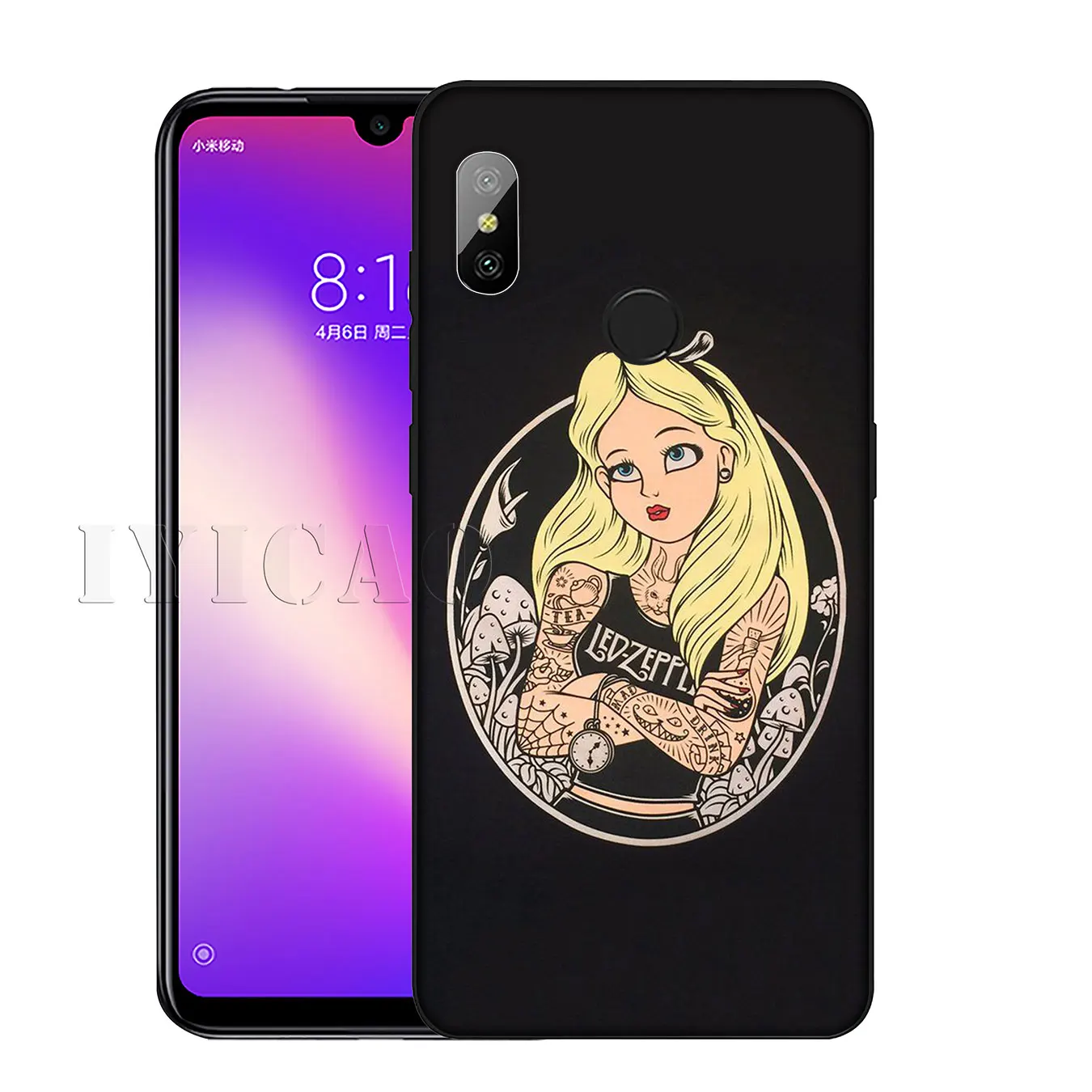 Tattooed Alice Ariel Jasmine princess cartoon Soft Case for Xiaomi Redmi K30 K20 8A 7A 6A 5A S2 GO Note 8 8T 7 5 6 Pro |
