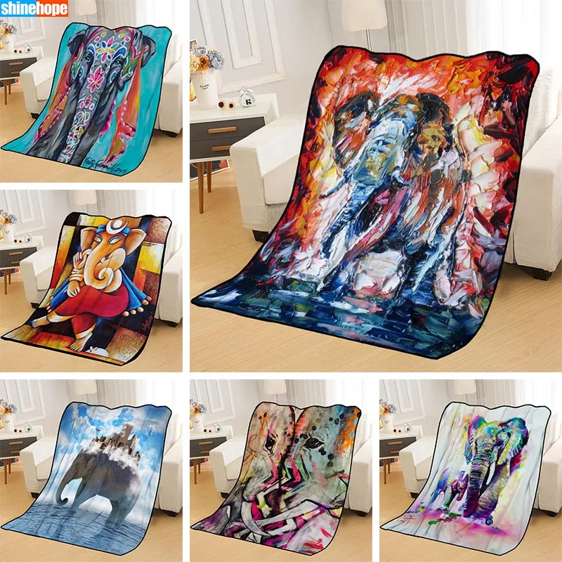 ?? カスタム象毛布ベッドスローブランケットソフトブランケット夏毛布アニメ毛布旅行毛布