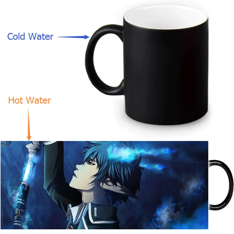 Кружки Ao no Exorcist кофейная кружка с тепловыделением для горячей воды меняющая цвет