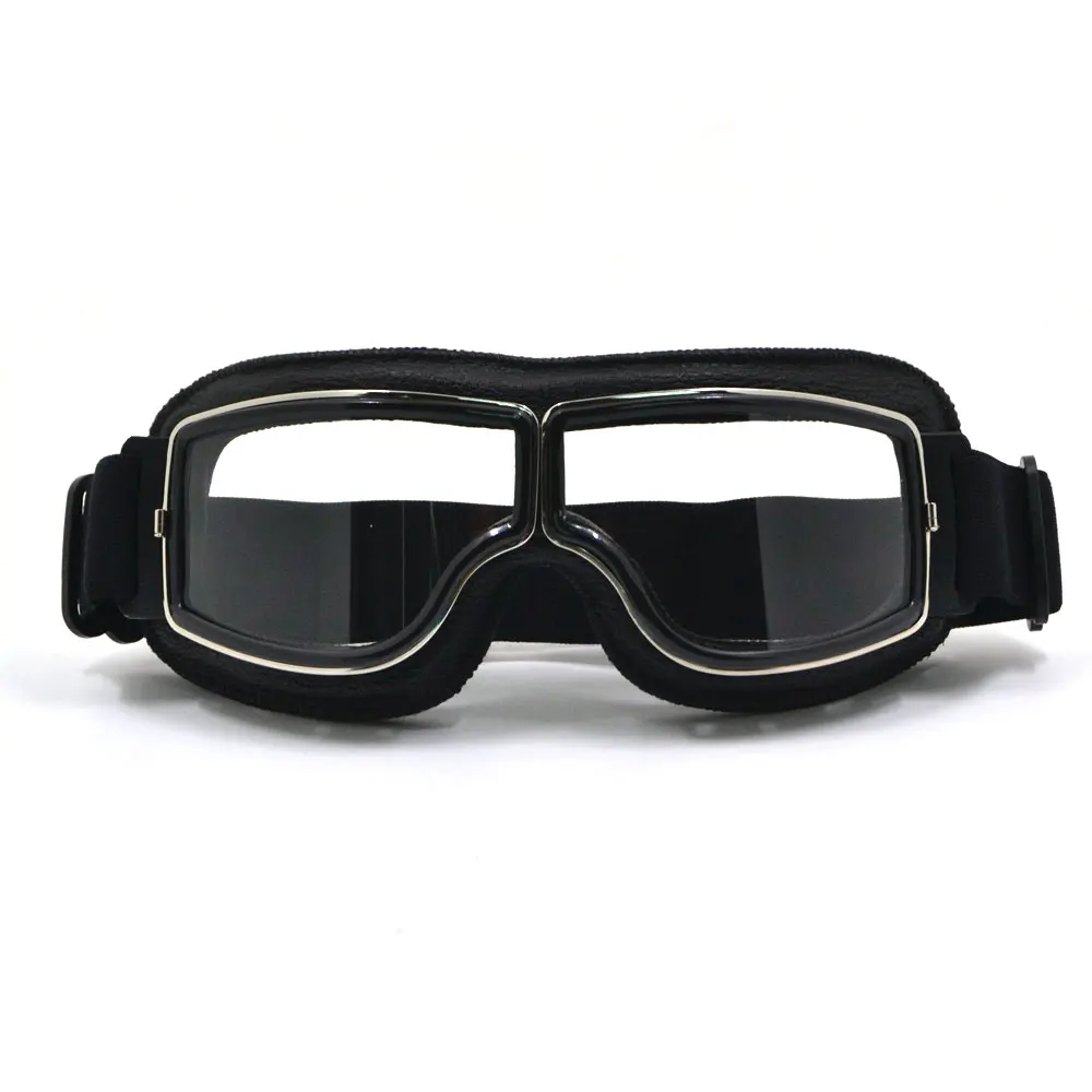 BK frame clear lens BJMOTO брендовые новые крутые очки для мотокросса, очки для мотоцикла, велосипедные очки, Круизер, стимпанк, ATV, велосипедные очки - Цвет: BK frame clear lens