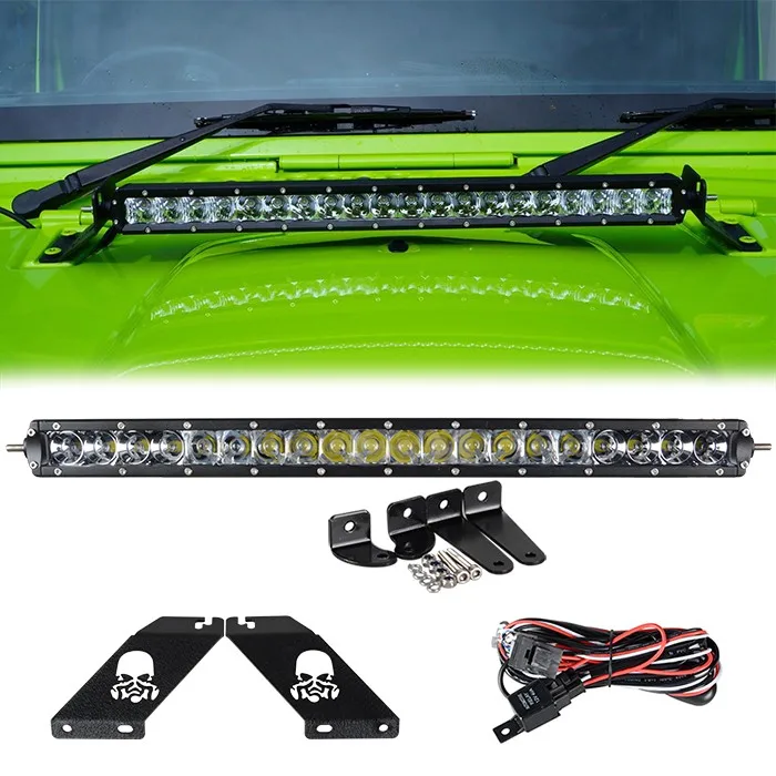 Внедорожный 12V 52 ''300 W светодиодный световой бар 1 X кронштейн крепления лобового стекла 2x18 w рабочий свет a-столб 1x100 W для Jeep Wrangler JK 07-15