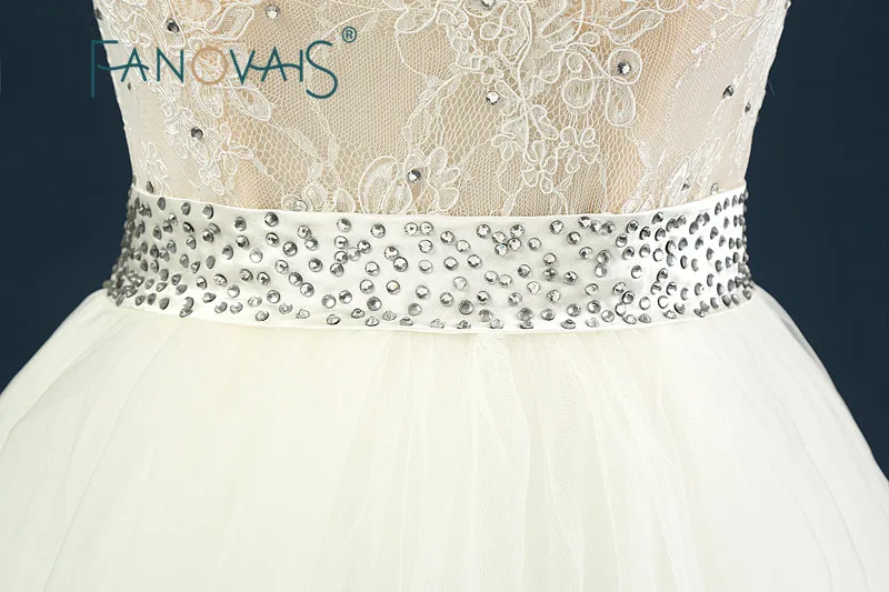 Новая Мода 2017 Vestidos Де Noiva Тюль Свадебное Платье Высокая Образным Вырезом Без