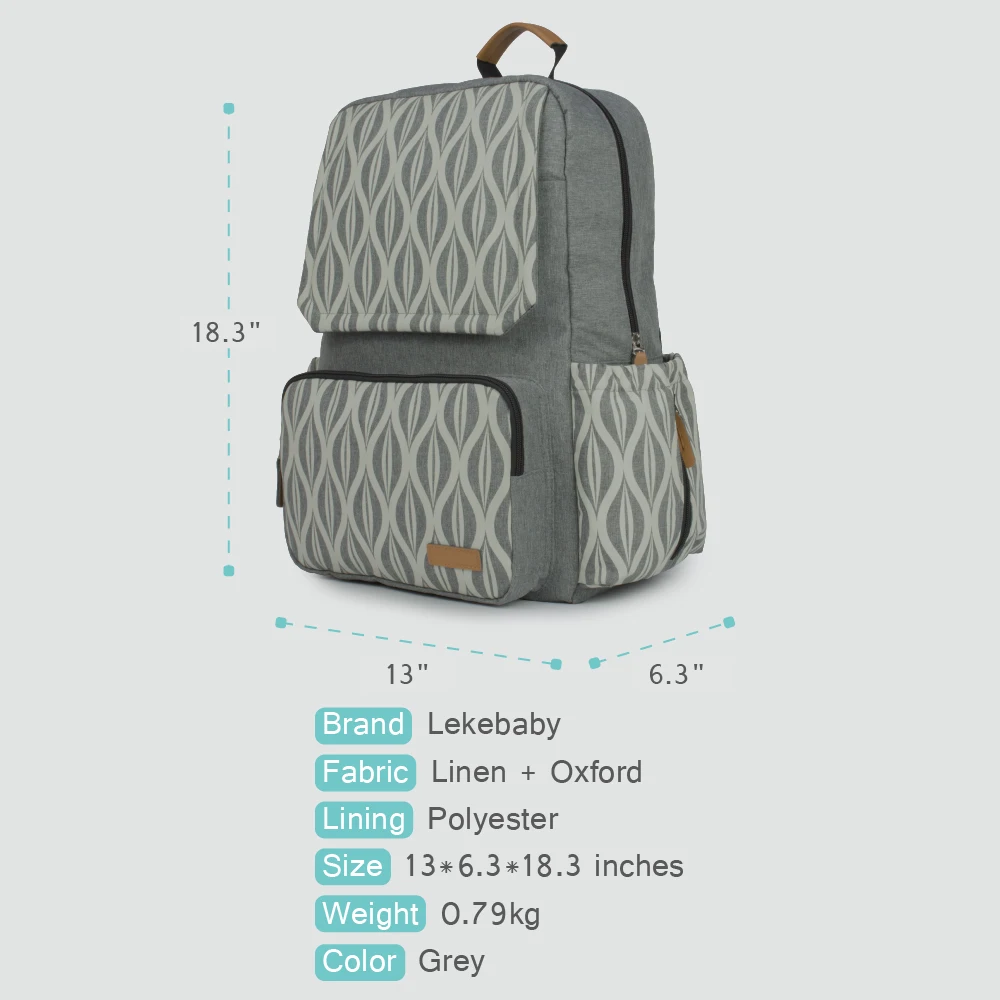 Рюкзак Lekebaby для мам с принтом вместительный рюкзак детской коляски| |