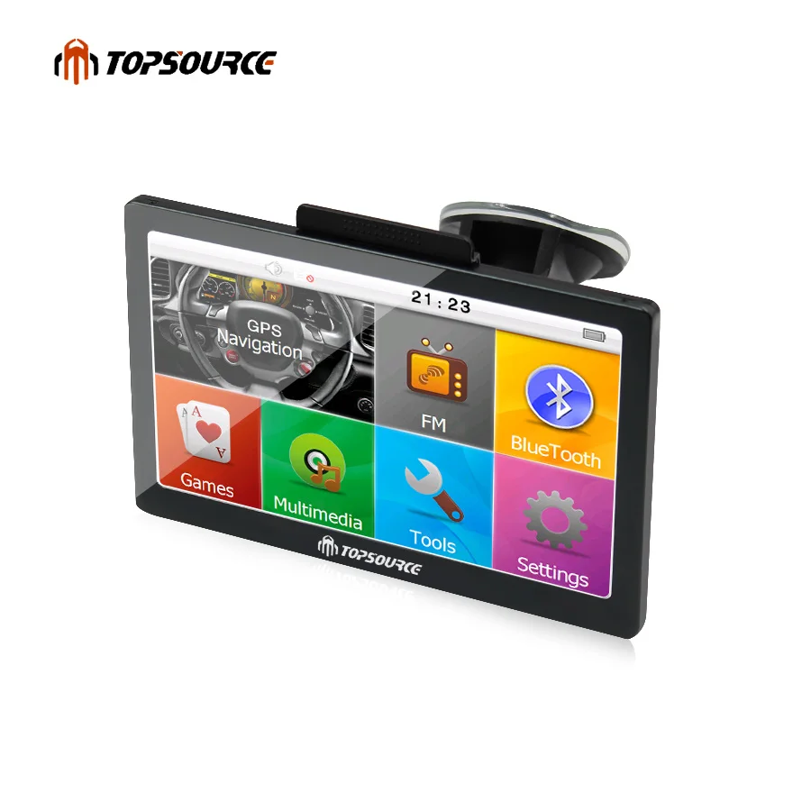 TOPSOURCE 7 ''автомобильный gps навигации HD навигатор WinCE 6 0 8 ГБ FM 800 мГц бесплатно