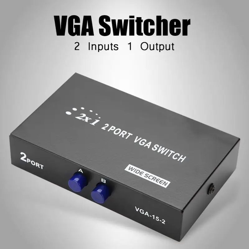 Выключатель VGA 2 в 1 сплиттер для синхронизации данных переключатель монитора с