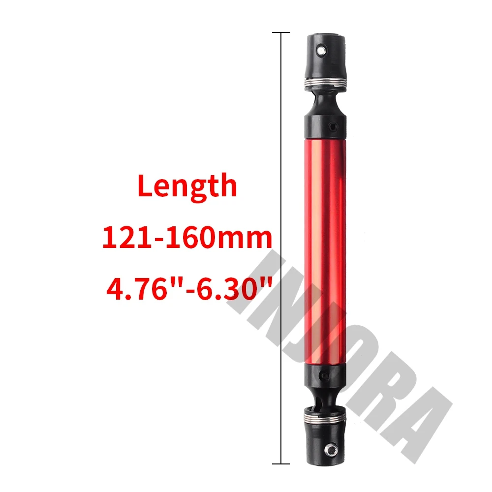 121-160mm Red INJORA 1 шт. черный красный металлический приводной вал для 1/10 RC Гусеничный автомобиль Traxxas TRX4 осевой SCX10 90046 D90 TF2 RC части автомобиля - Цвет: 121-160mm Red